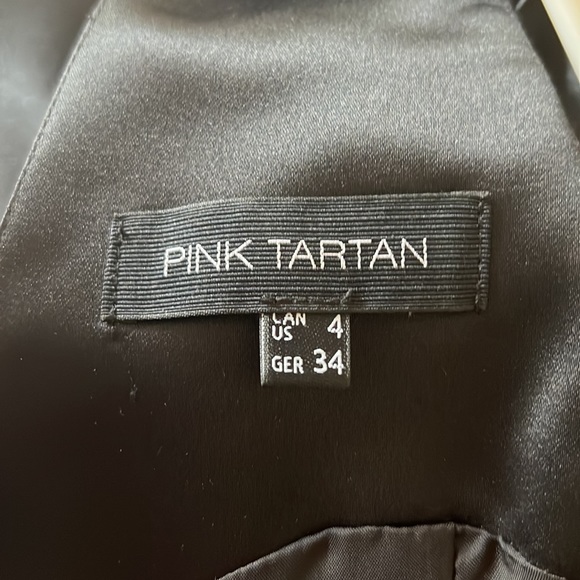 PINK TARTAN MESH PANEL FIT & FLARE DRESS - Picture 5 of 5